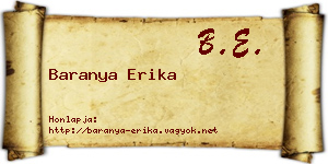 Baranya Erika névjegykártya